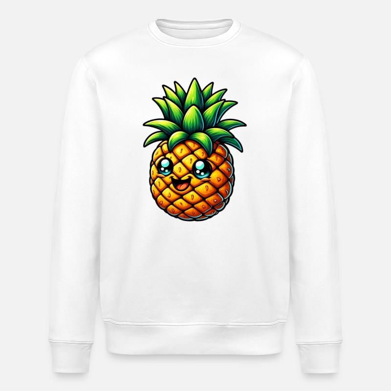 Pineapple - Stanley/Stella ROLLER Unisex Organic Sweatshirt - white