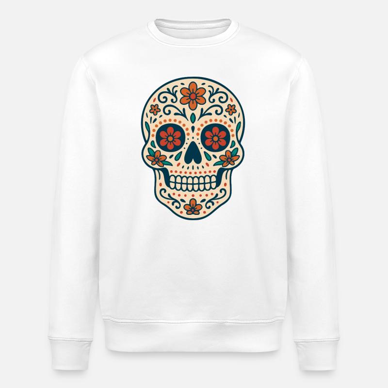 Lateinamerikanischer Folklore-Kranich von Helfspawn - Stanley/Stella Unisex Bio-Sweatshirt ROLLER - Weiß