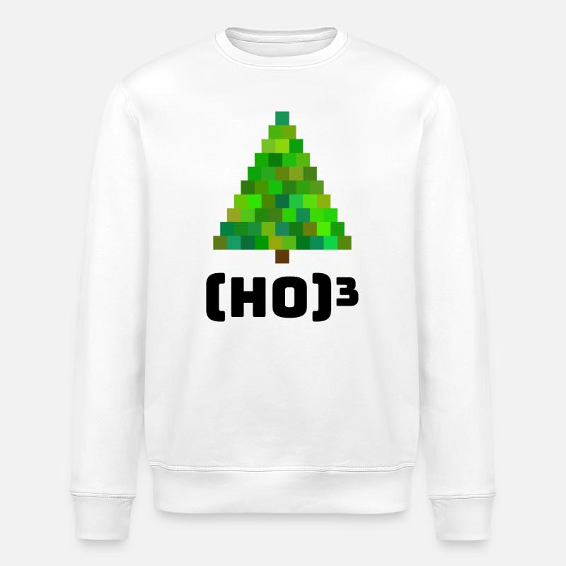 Illustration d’arbre de Noël pixélisée - Sweat bio ROLLER Stanley/Stella Unisexe - blanc