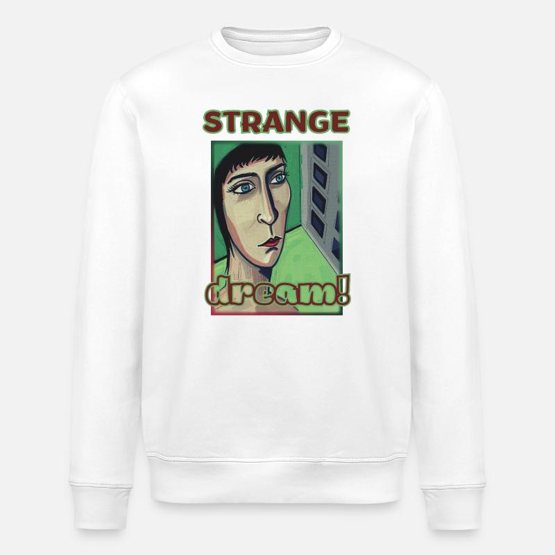Psychedelisches Porträt mit inspirierendem Text - Stanley/Stella Unisex Bio-Sweatshirt ROLLER - Weiß