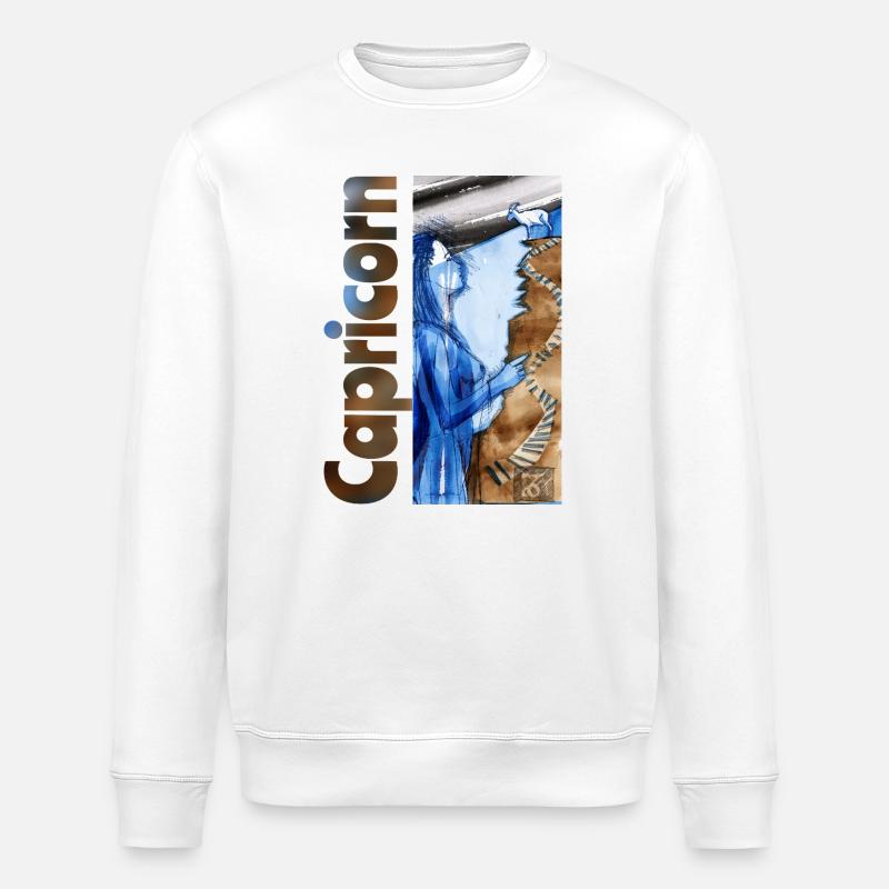 Sternzeichen Steinbock - Stanley/Stella Unisex Bio-Sweatshirt ROLLER - Weiß