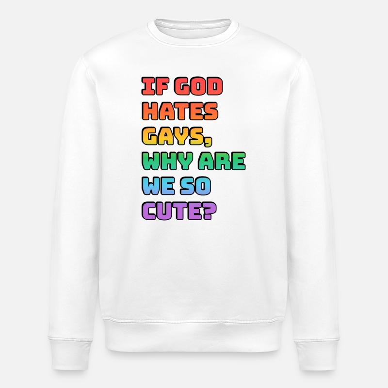 Süßes Pride Regenbogen-Tee - Stanley/Stella Unisex Bio-Sweatshirt ROLLER - Weiß