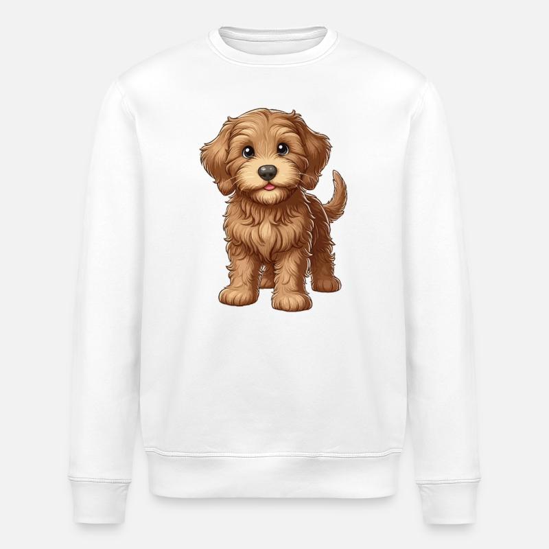 Labradoodle Welpe süß - Stanley/Stella Unisex Bio-Sweatshirt ROLLER - Weiß