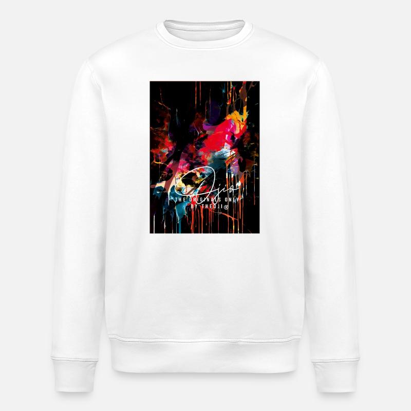 Ojio-Constellart - Bunte abstrakte Explosion - Stanley/Stella Unisex Bio-Sweatshirt ROLLER - Weiß