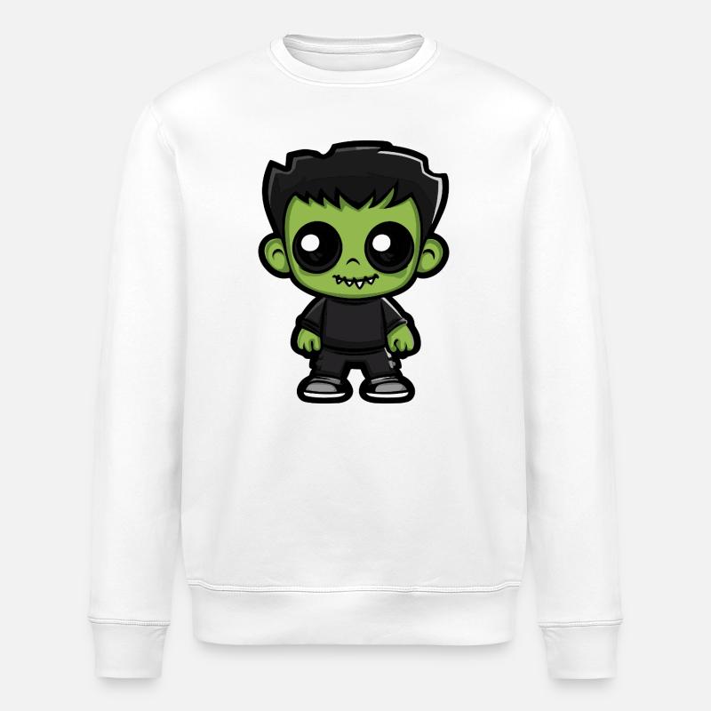 Zombie Halloween Cute Comic - Stanley/Stella ROLLER Unisex Organic Sweatshirt - white
