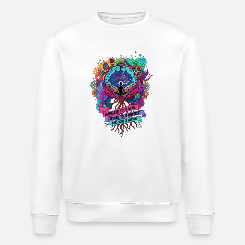 Kosmische Meditation - Stanley/Stella Unisex Bio-Sweatshirt ROLLER - Weiß