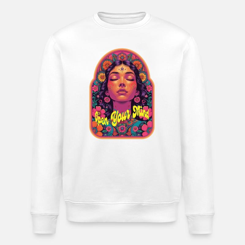Open Your Mind Psytrance Kandi Bloom - Stanley/Stella Unisex Bio-Sweatshirt ROLLER - Weiß