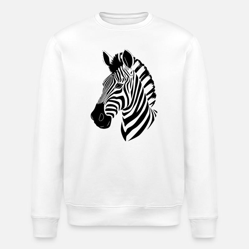 Zebra T-shirt Geschenk - Stanley/Stella Unisex Bio-Sweatshirt ROLLER - Weiß