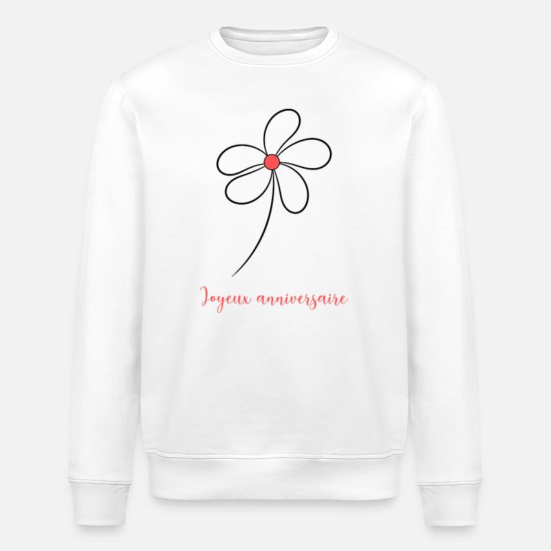 ANNIVERSAIRE. JOYEUX ANNIVERSAIRE. HAPPY BIRTHDAY. - Sweat bio ROLLER Stanley/Stella Unisexe - blanc