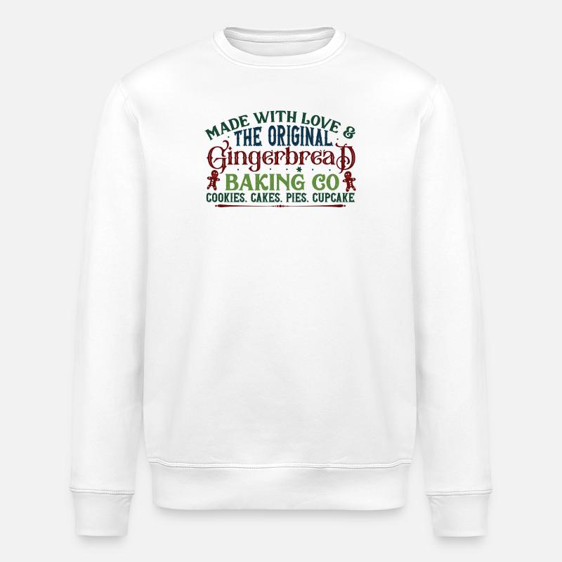 Gingerbread Original Baking - Stanley/Stella ROLLER Unisex Organic Sweatshirt - white