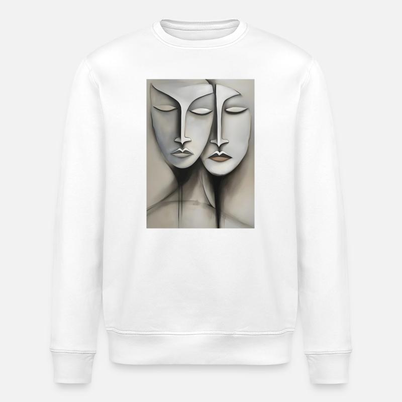 Faces, faces - Stanley/Stella ROLLER Unisex Organic Sweatshirt - white