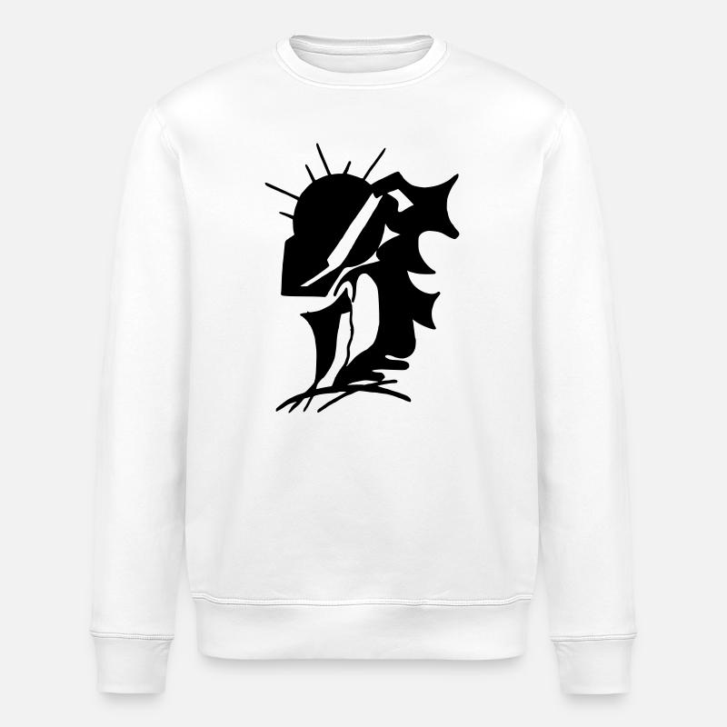 Schwarze Stille Minimaldesign - Stanley/Stella Unisex Bio-Sweatshirt ROLLER - Weiß