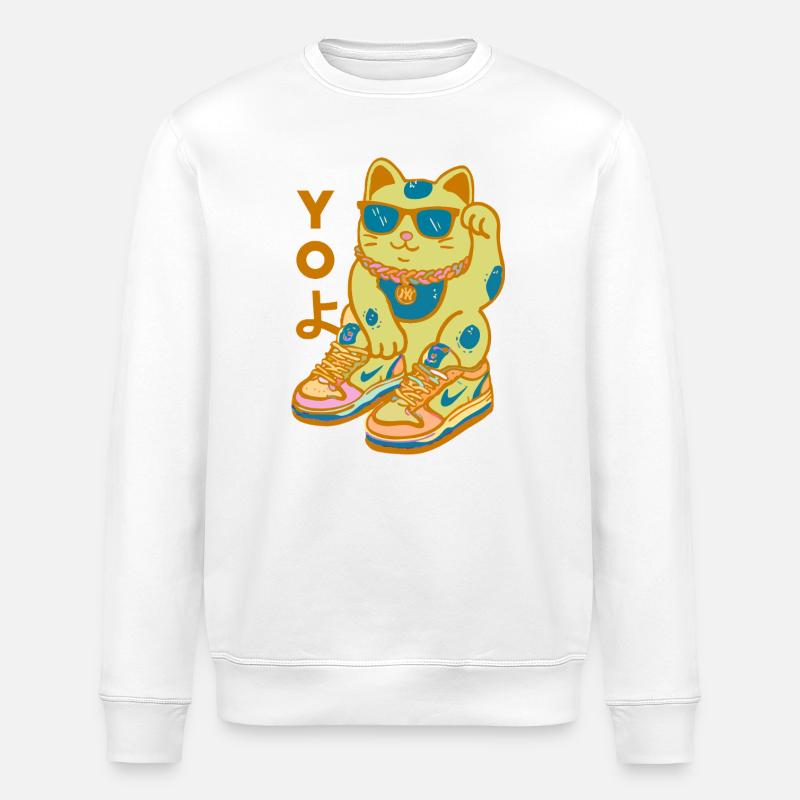 Chat Kawaii Sneakerhead Bling - Sweat bio ROLLER Stanley/Stella Unisexe - blanc