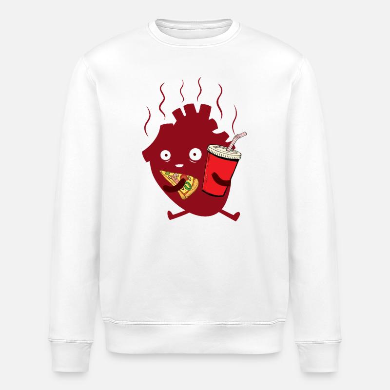 Joyful Heart Pizza & Sip - Stanley/Stella Unisex Bio-Sweatshirt ROLLER - Weiß