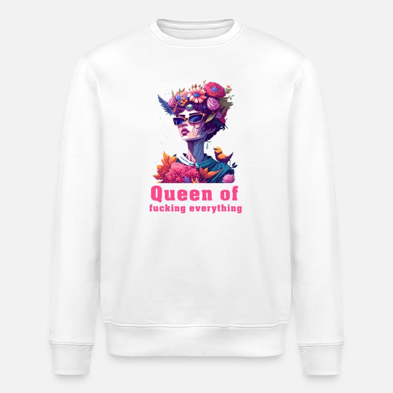 Queen of Floral Fire - Stanley/Stella Unisex Bio-Sweatshirt ROLLER - Weiß