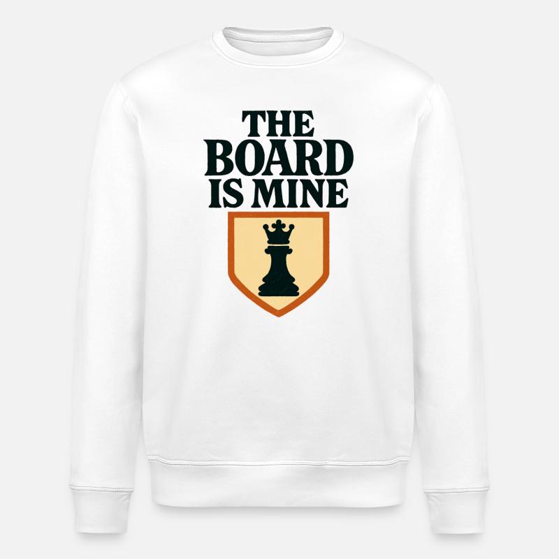 Queen and Shield Chess Master - Stanley/Stella ROLLER Unisex Organic Sweatshirt - white