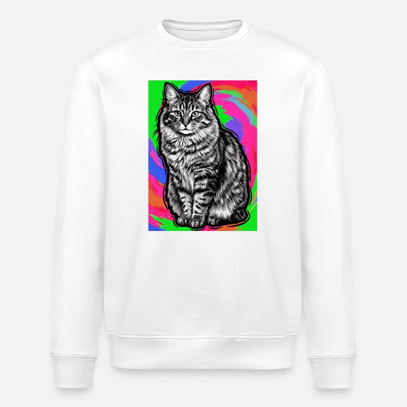 chat - Sweat bio ROLLER Stanley/Stella Unisexe - blanc