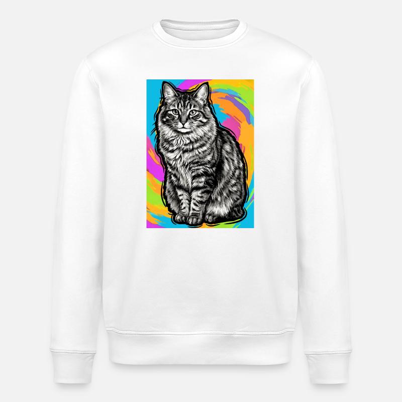cat - Stanley/Stella ROLLER Unisex Organic Sweatshirt - white