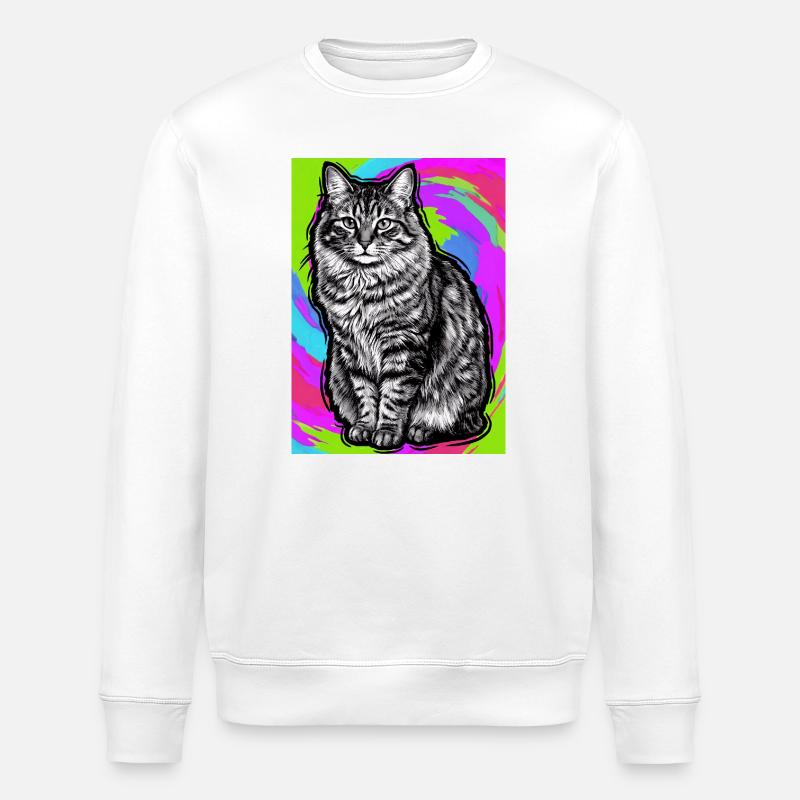 cat - Stanley/Stella ROLLER Unisex Organic Sweatshirt - white