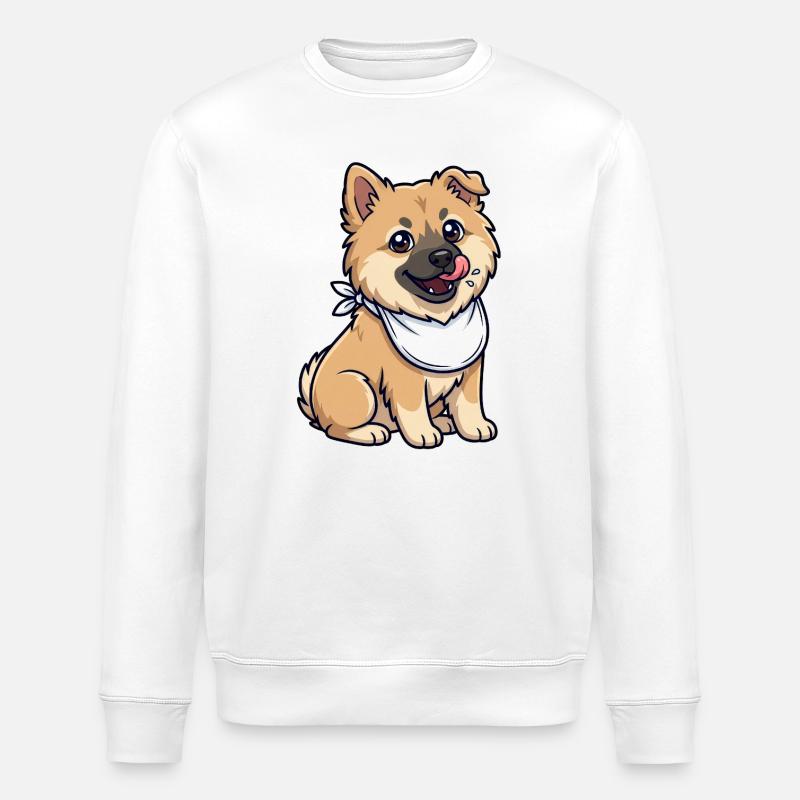 Eurasier | Welpe NomNom | Kawaii - Stanley/Stella Unisex Bio-Sweatshirt ROLLER - Weiß