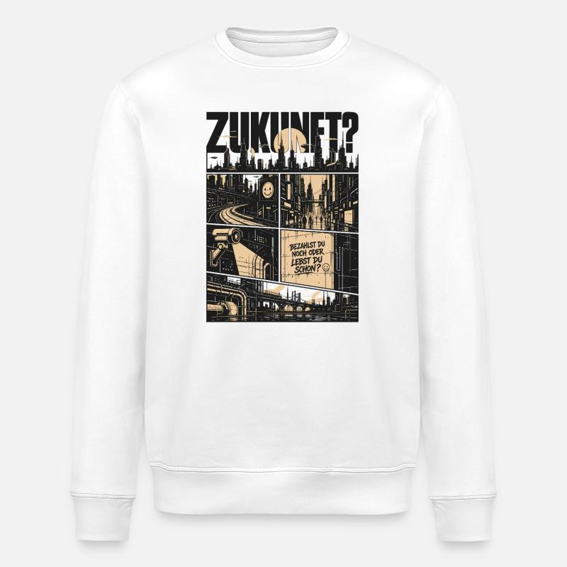 Zukunft Dystopie Retro Design - Stanley/Stella Unisex Bio-Sweatshirt ROLLER - Weiß