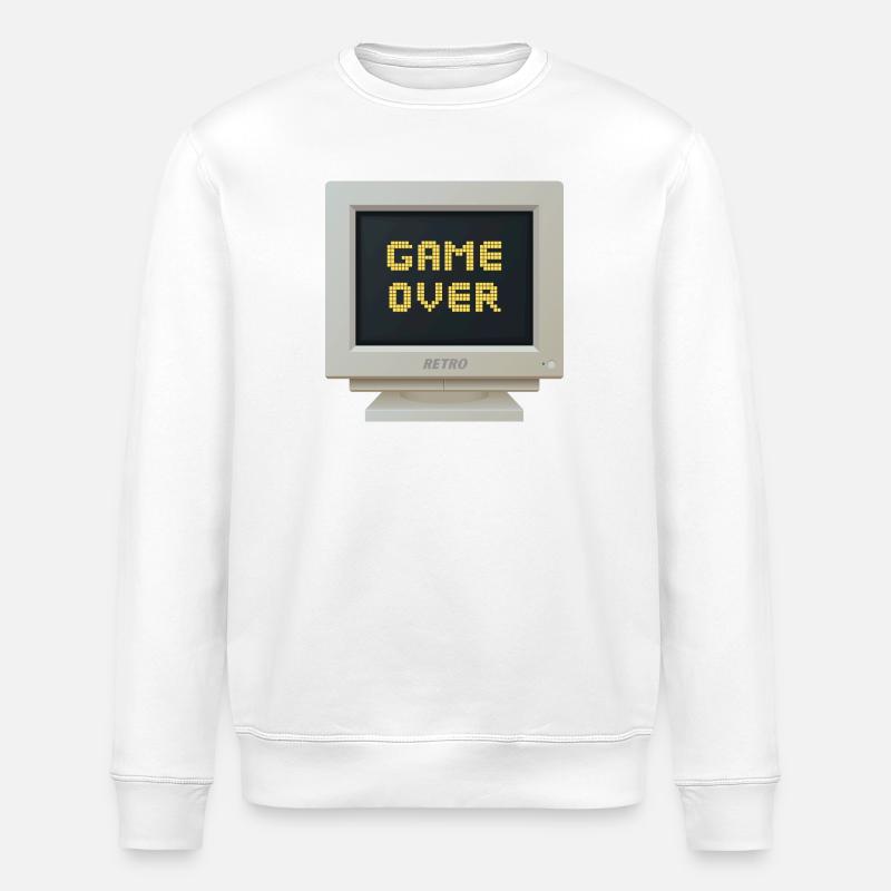 CRT Design - Game Over - Sweat bio ROLLER Stanley/Stella Unisexe - blanc
