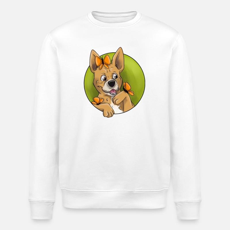 DogButterfly - Stanley/Stella Unisex Bio-Sweatshirt ROLLER - Weiß