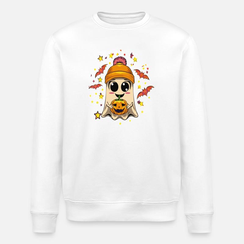 Fröhliches Gespenst - Stanley/Stella Unisex Bio-Sweatshirt ROLLER - Weiß