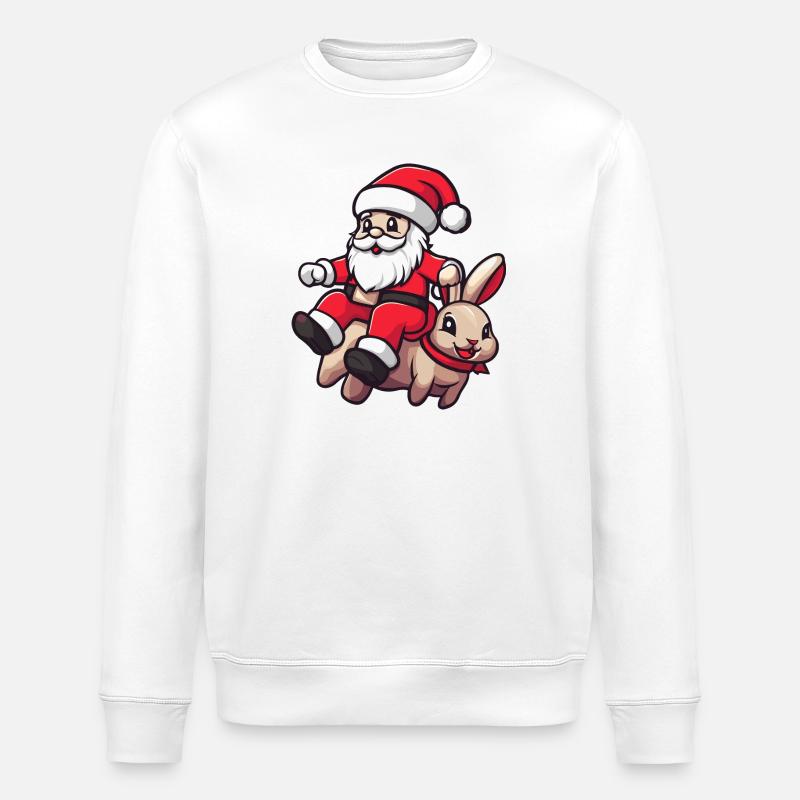 Lapin Père Noël Dessin animé - Sweat bio ROLLER Stanley/Stella Unisexe - blanc