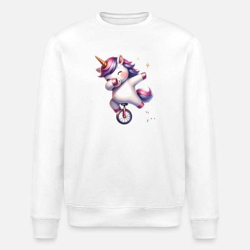 Einrad Einhorn dab dabbing - Stanley/Stella Unisex Bio-Sweatshirt ROLLER - Weiß