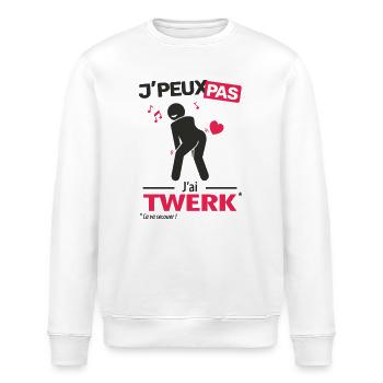 J'peux pas, j'ai twerk (version homme) - Sweat bio ROLLER Stanley/Stella Unisexe - blanc - Devant - Nik (191cm)