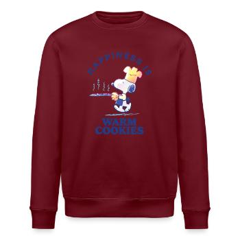 Peanuts Design Happiness Is Warm Cookies - Stanley/Stella ROLLER Unisex Organic Sweatshirt - white - Front - Nik (191cm)