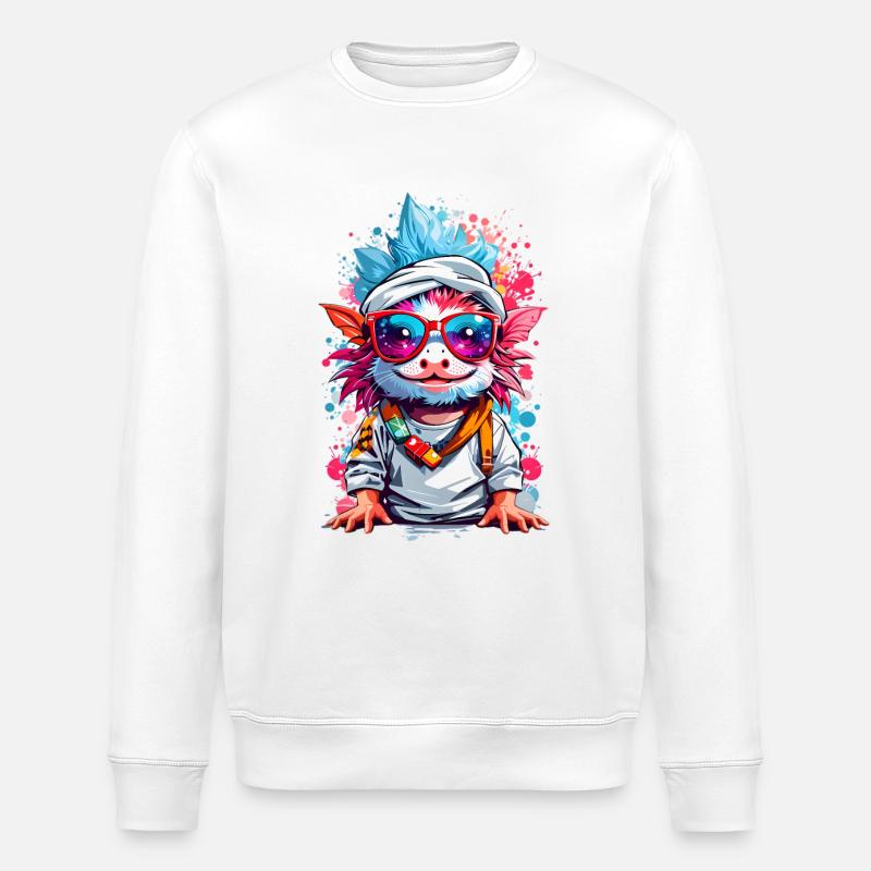 Cool Axolotl - Sweat bio ROLLER Stanley/Stella Unisexe - blanc