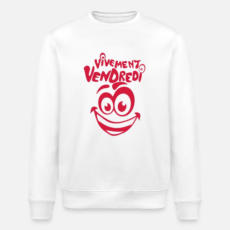 vivement vendredi smiley sourire - Sweat bio ROLLER Stanley/Stella Unisexe - blanc
