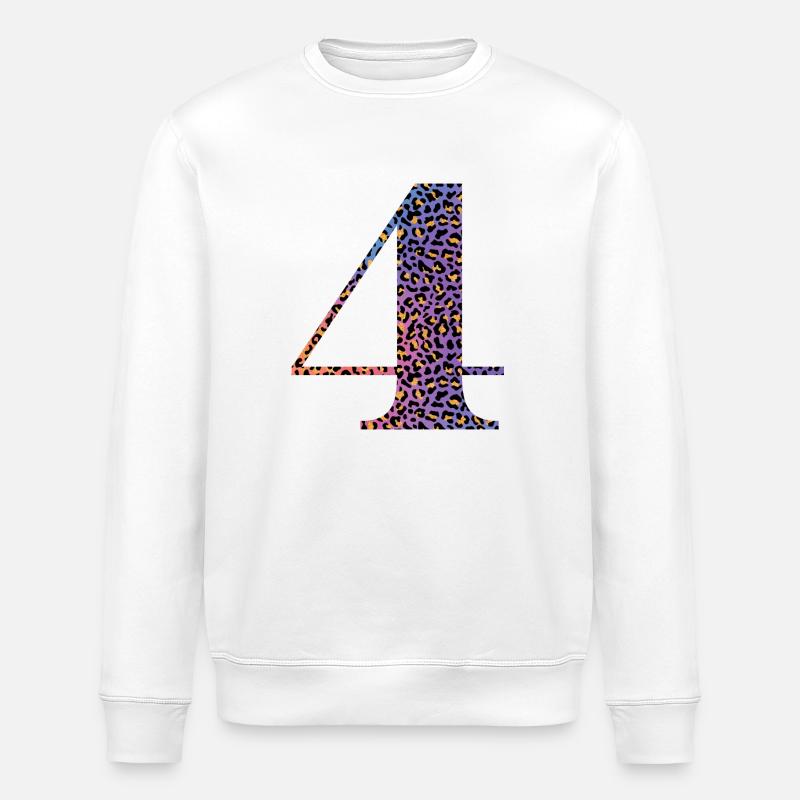4e anniversaire léopard - Sweat bio ROLLER Stanley/Stella Unisexe - blanc
