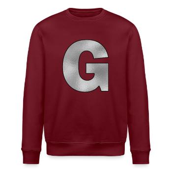 Buchstabe G Silber - Stanley/Stella Unisex Bio-Sweatshirt ROLLER - Weiß - Vorne - Nik (191cm)