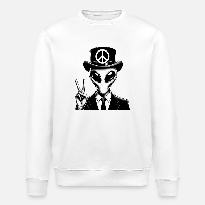 Extraterrestre avec signe de paix - Sweat bio ROLLER Stanley/Stella Unisexe - blanc