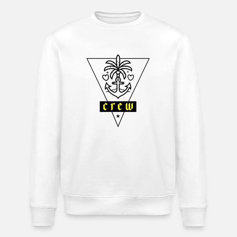 Crew Anker Liebe Urlaub - Stanley/Stella Unisex Bio-Sweatshirt ROLLER - Weiß