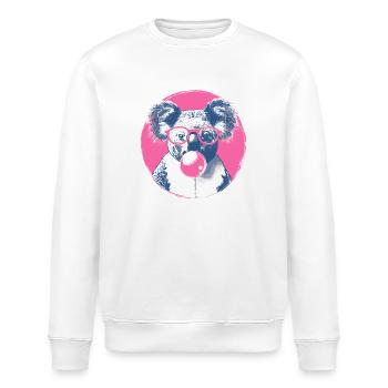 Koala mit Sonnenbrille Bubblegum für einen - Stanley/Stella Unisex Bio-Sweatshirt ROLLER - Weiß - Vorne - Nik (191cm)