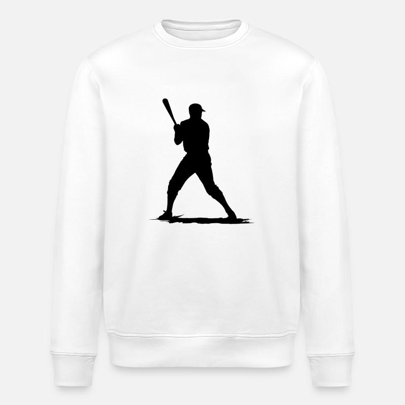 Baseball player with baseball bat - Stanley/Stella ROLLER Unisex Organic Sweatshirt - white