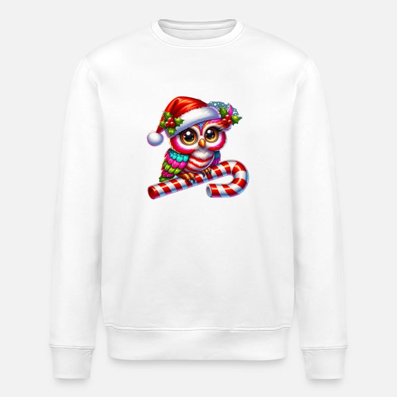 Weihnachtseule - Stanley/Stella Unisex Bio-Sweatshirt ROLLER - Weiß