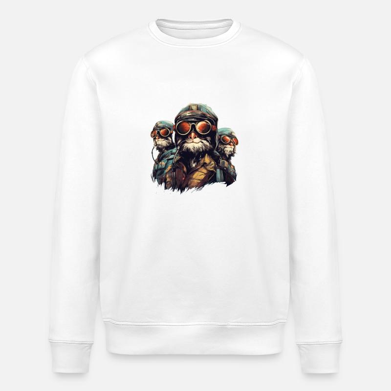 Aviator Cats - Stanley/Stella Unisex Bio-Sweatshirt ROLLER - Weiß