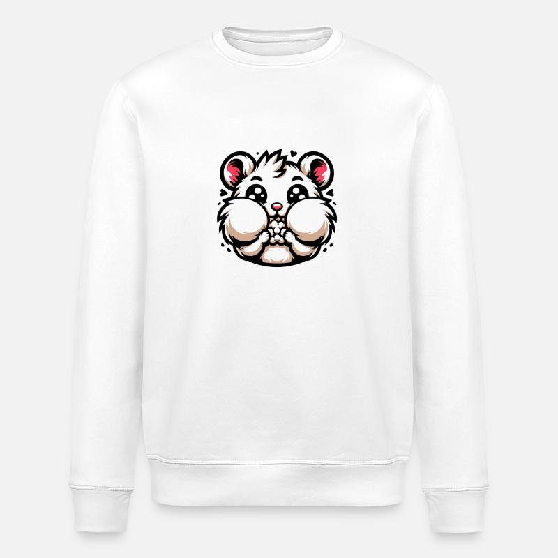 Hermann Hamsterbäckchen - Stanley/Stella Unisex Bio-Sweatshirt ROLLER - Weiß