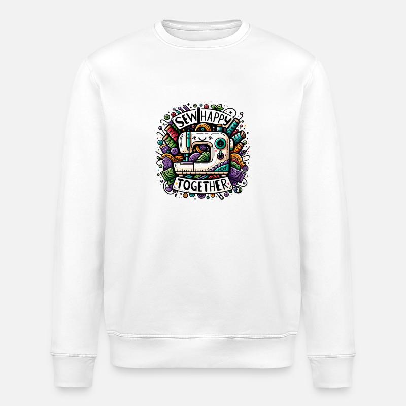 Sew Happy Together - Stanley/Stella Unisex Bio-Sweatshirt ROLLER - Weiß