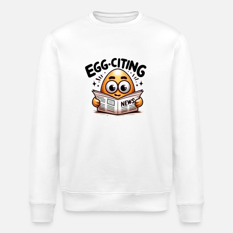 Egg Citing News - Stanley/Stella Unisex Bio-Sweatshirt ROLLER - Weiß