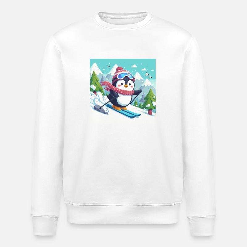 pingouin de ski - Sweat bio ROLLER Stanley/Stella Unisexe - blanc