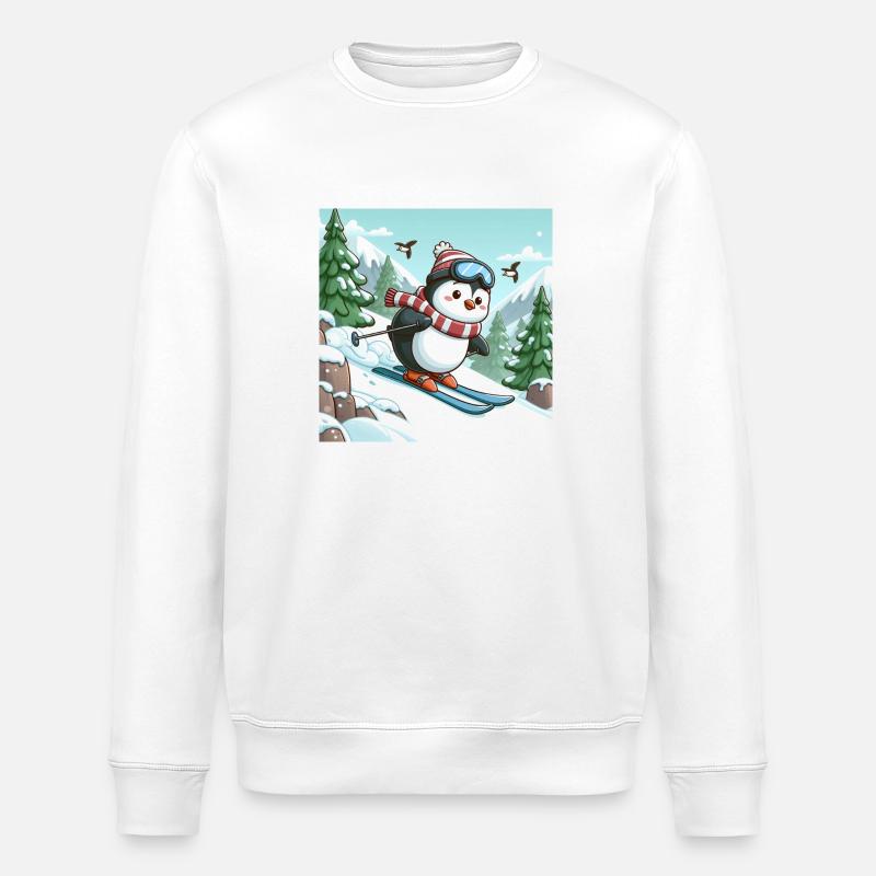 Ski Pinguin - Stanley/Stella Unisex Bio-Sweatshirt ROLLER - Weiß