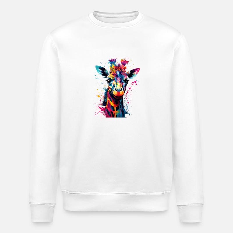 Bunte Girffe - Stanley/Stella Unisex Bio-Sweatshirt ROLLER - Weiß