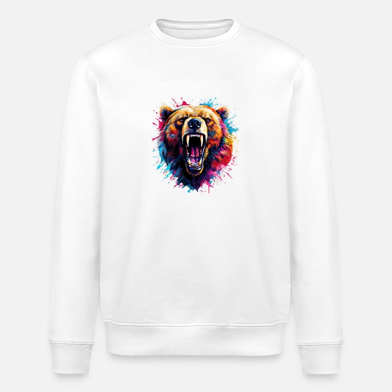 Grizzlybär - Stanley/Stella Unisex Bio-Sweatshirt ROLLER - Weiß
