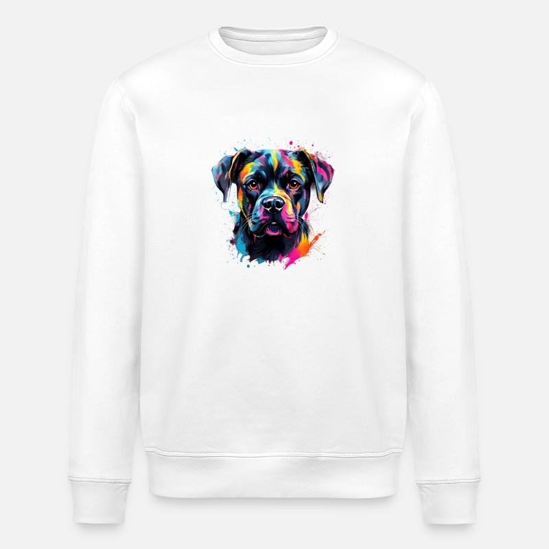 Bunter Rottweiler - Stanley/Stella Unisex Bio-Sweatshirt ROLLER - Weiß